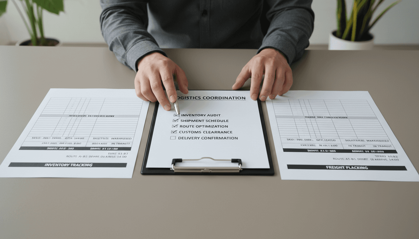 Detailed view of logistics coordination and operational planning materials